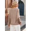 imageDokotoo Womens Tops Fashion V Neck Long Sleeve Tops for Women Fall Outfits for Women 2025 Casual Loose BlousesBeige