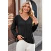 imageDokotoo Womens Tops Fashion V Neck Long Sleeve Tops for Women Fall Outfits for Women 2025 Casual Loose BlousesBlack