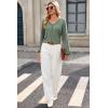 imageDokotoo Womens Tops Fashion V Neck Long Sleeve Tops for Women Fall Outfits for Women 2025 Casual Loose BlousesGreen