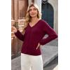 imageDokotoo Womens Tops Fashion V Neck Long Sleeve Tops for Women Fall Outfits for Women 2025 Casual Loose BlousesRed