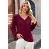 imageDokotoo Womens Tops Fashion V Neck Long Sleeve Tops for Women Fall Outfits for Women 2025 Casual Loose BlousesRed