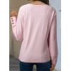 imageDokotoo Womens Tops V Dressy Casual Neck Long Sleeve Shirts Buttons Business Casual Hollow Out Lace Embroidered TopsLight Pink