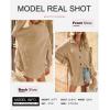 imageDokotoo Womens Waffle Knit Shacket Jacket Casual Long Sleeve Button Down Shirts Dressy Blouses Tops