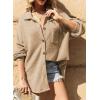 imageDokotoo Womens Waffle Knit Shacket Jacket Casual Long Sleeve Button Down Shirts Dressy Blouses Tops