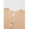 imageDokotoo Womens Waffle Knit Tops 2025 Dressy Casual Button Shirts Long Sleeve V Neck Blouses Basic TeeBeige