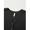imageDokotoo Womens Waffle Knit Tops 2025 Dressy Casual Button Shirts Long Sleeve V Neck Blouses Basic TeeBlack