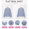 imageDokotoo Womens Waffle Knit Tops 2025 Dressy Casual Button Shirts Long Sleeve V Neck Blouses Basic TeeBlue