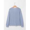 imageDokotoo Womens Waffle Knit Tops 2025 Dressy Casual Button Shirts Long Sleeve V Neck Blouses Basic TeeBlue