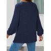 imageDokotoo Womens Waffle Knit Tops 2025 Dressy Casual Button Shirts Long Sleeve V Neck Blouses Basic TeeDark Blue