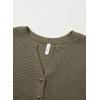 imageDokotoo Womens Waffle Knit Tops 2025 Dressy Casual Button Shirts Long Sleeve V Neck Blouses Basic TeeGreen