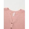 imageDokotoo Womens Waffle Knit Tops 2025 Dressy Casual Button Shirts Long Sleeve V Neck Blouses Basic TeePink