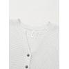 imageDokotoo Womens Waffle Knit Tops 2025 Dressy Casual Button Shirts Long Sleeve V Neck Blouses Basic TeeWhite