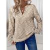 imageDokotoo Womens Waffle Knit Tops V Neck Long Sleeve Shirts Henley Dresy Casual Blouses Fall Outfits 2025Apricot