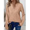 imageDokotoo Womens Waffle Knit Tops V Neck Long Sleeve Shirts Henley Dresy Casual Blouses Fall Outfits 2025Golden Apricot