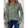 imageDokotoo Womens Waffle Knit Tops V Neck Long Sleeve Shirts Henley Dresy Casual Blouses Fall Outfits 2025Green