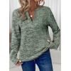 imageDokotoo Womens Waffle Knit Tops V Neck Long Sleeve Shirts Henley Dresy Casual Blouses Fall Outfits 2025Green