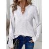 imageDokotoo Womens Waffle Knit Tops V Neck Long Sleeve Shirts Henley Dresy Casual Blouses Fall Outfits 2025White