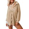 imageDokotoo Womens Waffle Knit Shacket Jacket Casual Long Sleeve Button Down Shirts Dressy Blouses Tops