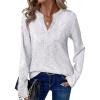 imageDokotoo Womens Waffle Knit Tops V Neck Long Sleeve Shirts Henley Dresy Casual Blouses Fall Outfits 2025White