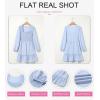 imageDokotoo Dresses for Women 2025 Square Neck Long Sleeve Smocked Dress Flowy Tiered Ruffle Lace Beach DressBlue