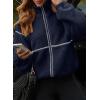 imageDokotoo Womens Coat Casual Lapel Full Zip Fleece Jacket Long Sleeve Oversized Warm Winter Outwear with PocketsBlue