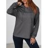 imageDokotoo Womens Hoodies Casual Waffle Knit Long Sleeve Drawstring Pullover Sweatshirts Lightweight Hooded TopsDark Grey