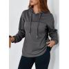 imageDokotoo Womens Hoodies Casual Waffle Knit Long Sleeve Drawstring Pullover Sweatshirts Lightweight Hooded TopsDark Grey
