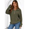 imageDokotoo Womens Quarter Zip Pullover Oversized Sweatshirts Hoodies 2025 Fall Fashion Long Sleeve Sweaters Tops Shirts Outfits Clothes Green XLarge