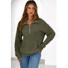 imageDokotoo Womens Quarter Zip Pullover Oversized Sweatshirts Hoodies 2025 Fall Fashion Long Sleeve Sweaters Tops Shirts Outfits Clothes Green XLarge