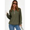 imageDokotoo Womens Quarter Zip Pullover Oversized Sweatshirts Hoodies 2025 Fall Fashion Long Sleeve Sweaters Tops Shirts Outfits Clothes Green XLarge