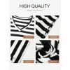 imageDokotoo Summer Dress Casual Womens Fashion Short Sleeve Maxi Dress T Shirt Dress Striped Long Color Block Maxi DressBlack