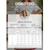 imageDokotoo Summer Dress Casual Womens Fashion Short Sleeve Maxi Dress T Shirt Dress Striped Long Color Block Maxi DressBrown