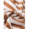 imageDokotoo Summer Dress Casual Womens Fashion Short Sleeve Maxi Dress T Shirt Dress Striped Long Color Block Maxi DressKhaki