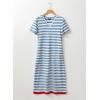 imageDokotoo Summer Dress Casual Womens Fashion Short Sleeve Maxi Dress T Shirt Dress Striped Long Color Block Maxi DressSky Blue