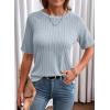 imageDokotoo Womens Tops Trendy Casual 2025 Crew Neck Lightweight Shirts Knit Tunic Basic TShirtA Beau Blue