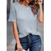 imageDokotoo Womens Tops Trendy Casual 2025 Crew Neck Lightweight Shirts Knit Tunic Basic TShirtA Beau Blue