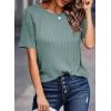 imageDokotoo Womens Tops Trendy Casual 2025 Crew Neck Lightweight Shirts Knit Tunic Basic TShirtA Smoke Green