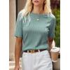 imageDokotoo Womens Tops Trendy Casual 2025 Crew Neck Lightweight Shirts Knit Tunic Basic TShirtA Smoke Green