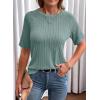 imageDokotoo Womens Tops Trendy Casual 2025 Crew Neck Lightweight Shirts Knit Tunic Basic TShirtA Smoke Green