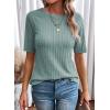imageDokotoo Womens Tops Trendy Casual 2025 Crew Neck Lightweight Shirts Knit Tunic Basic TShirtA Smoke Green