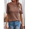 imageDokotoo Womens Tops Trendy Casual 2025 Crew Neck Lightweight Shirts Knit Tunic Basic TShirtCoffee