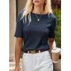imageDokotoo Womens Tops Trendy Casual 2025 Crew Neck Lightweight Shirts Knit Tunic Basic TShirtDirty Blue