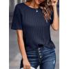 imageDokotoo Womens Tops Trendy Casual 2025 Crew Neck Lightweight Shirts Knit Tunic Basic TShirtDirty Blue