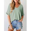 imageDokotoo Womens Tops Trendy Casual 2025 Crew Neck Lightweight Shirts Knit Tunic Basic TShirtGrass Green 222
