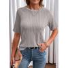 imageDokotoo Womens Tops Trendy Casual 2025 Crew Neck Lightweight Shirts Knit Tunic Basic TShirtGray