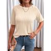 imageDokotoo Womens Tops Trendy Casual 2025 Crew Neck Lightweight Shirts Knit Tunic Basic TShirtOatmeal