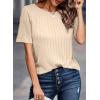 imageDokotoo Womens Tops Trendy Casual 2025 Crew Neck Lightweight Shirts Knit Tunic Basic TShirtOatmeal