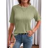 imageDokotoo Womens Tops Trendy Casual 2025 Crew Neck Lightweight Shirts Knit Tunic Basic TShirtSpinach Green