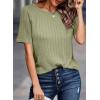imageDokotoo Womens Tops Trendy Casual 2025 Crew Neck Lightweight Shirts Knit Tunic Basic TShirtSpinach Green