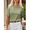 imageDokotoo Womens Tops Trendy Casual 2025 Crew Neck Lightweight Shirts Knit Tunic Basic TShirtSpinach Green